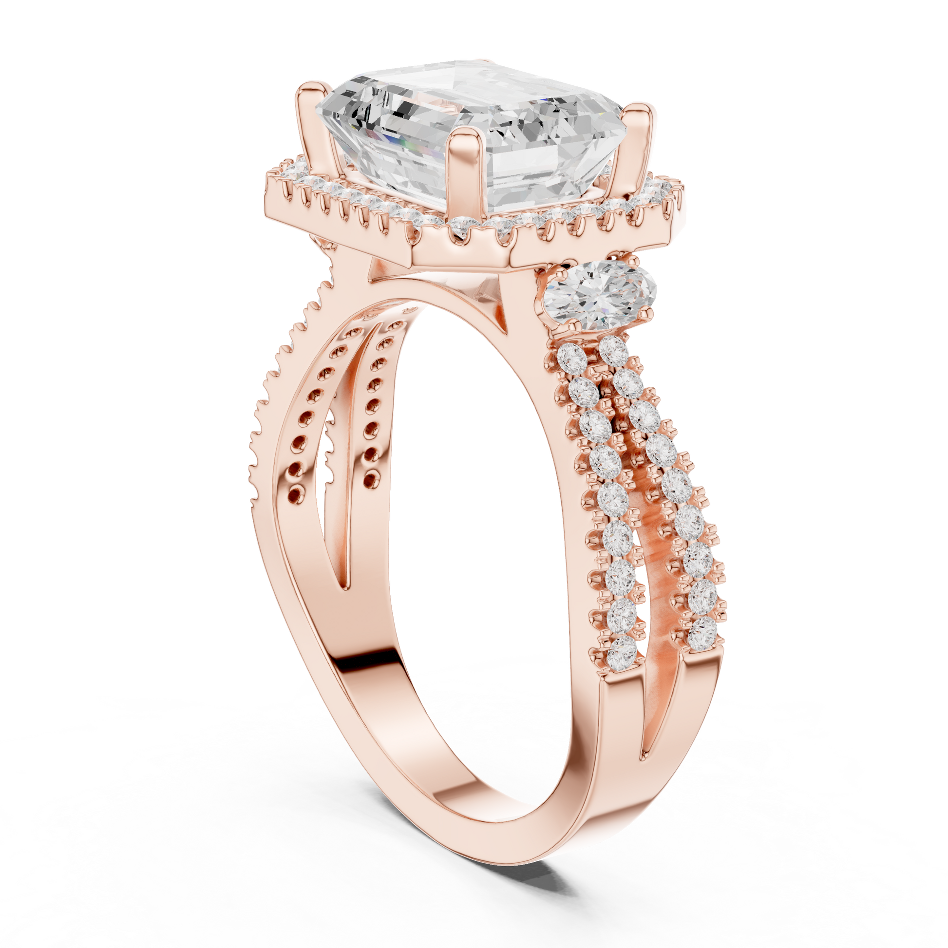 Mixed Shape Lab Grown Diamond Halo Ring