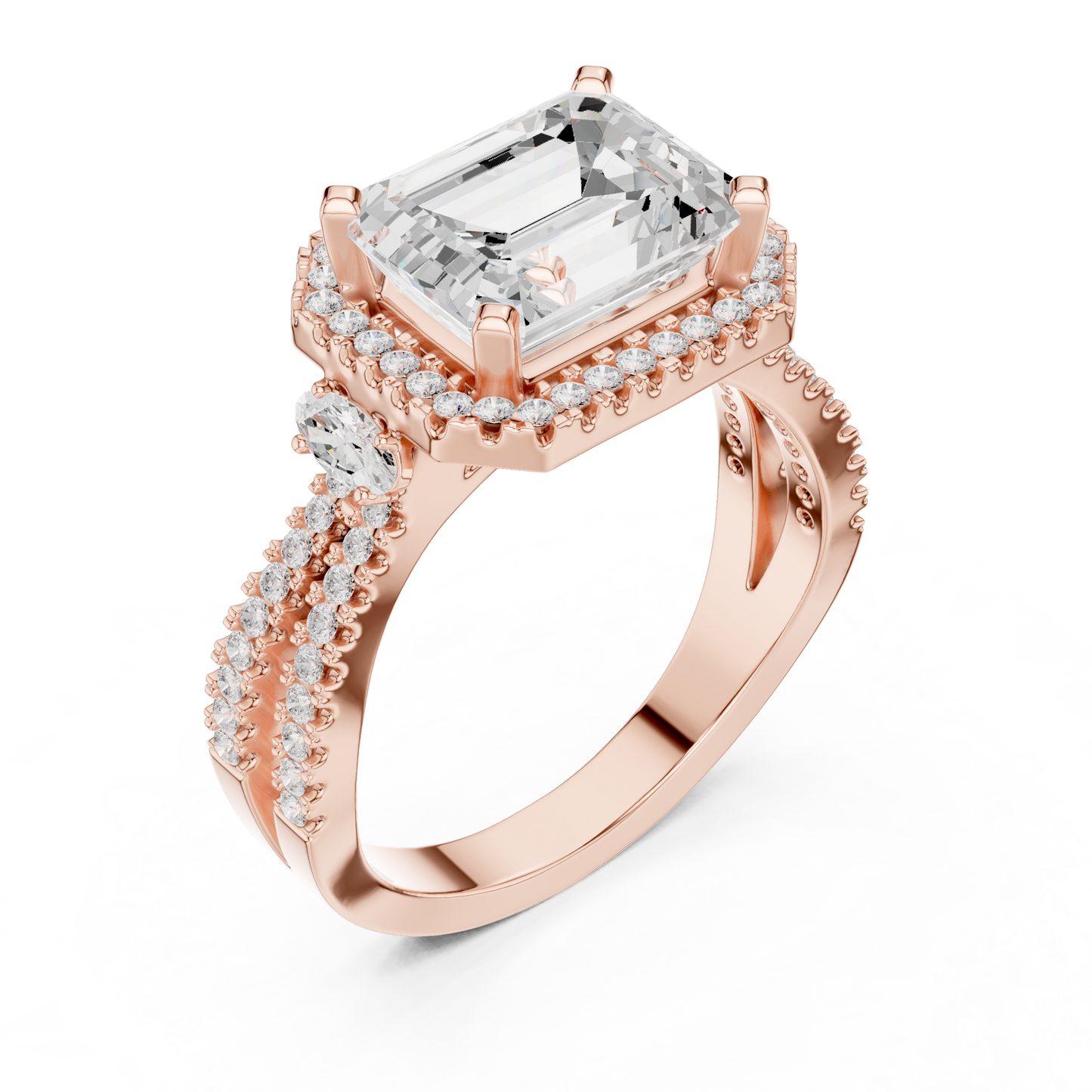 Mixed Shape Lab Grown Diamond Halo Ring