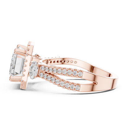 Mixed Shape Lab Grown Diamond Halo Ring