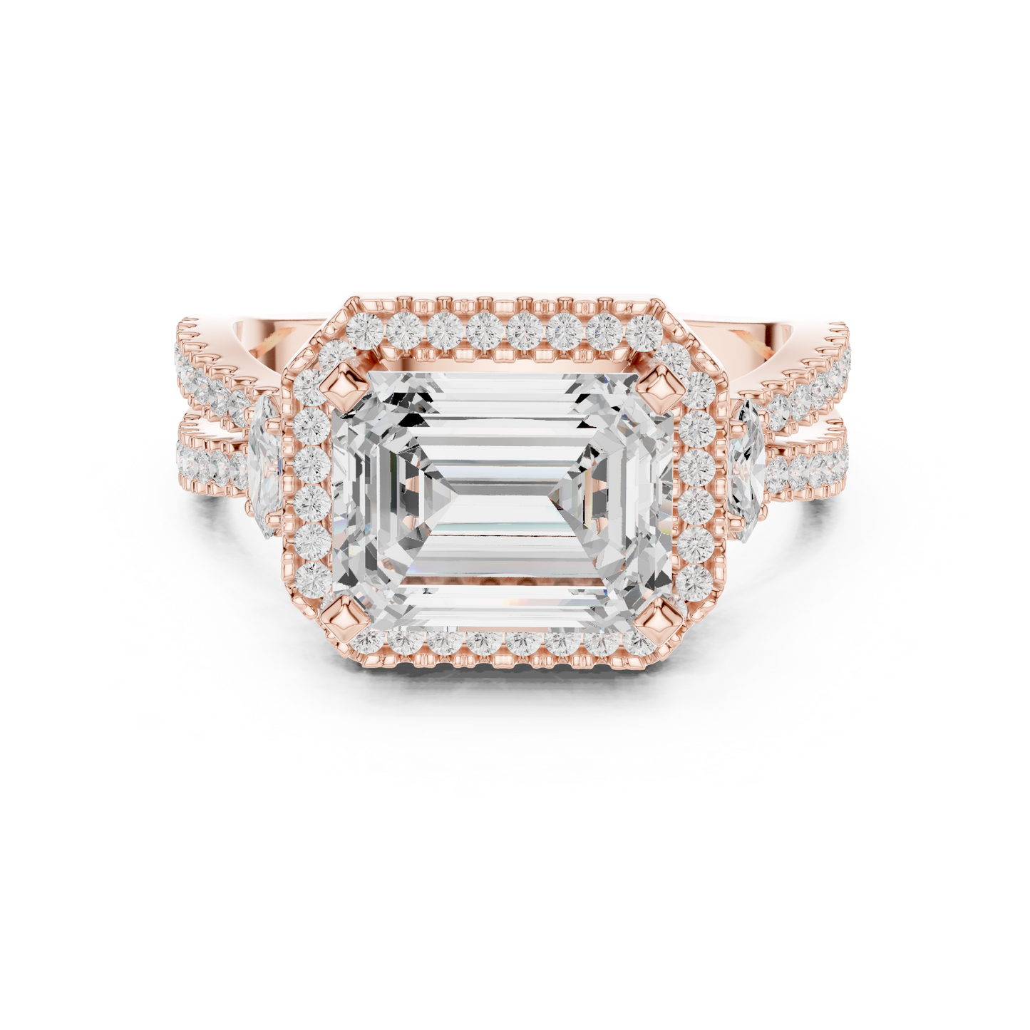 Mixed Shape Lab Grown Diamond Halo Ring