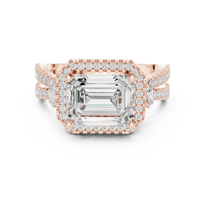 Mixed Shape Lab Grown Diamond Halo Ring