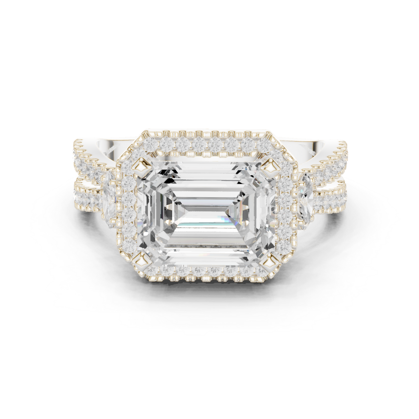 Mixed Shape Lab Grown Diamond Halo Ring