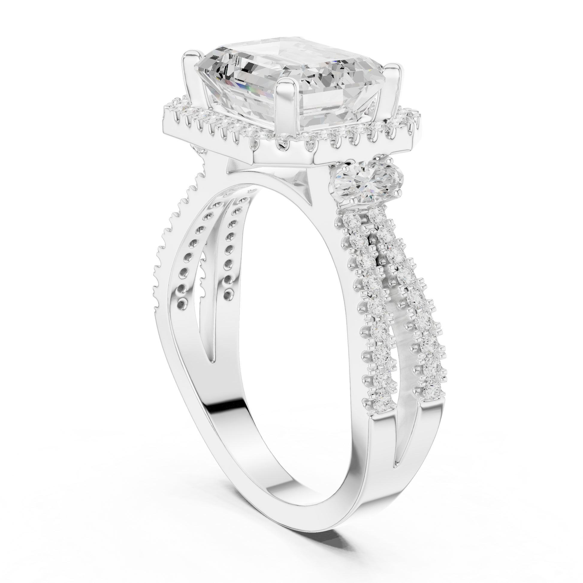 Mixed Shape Lab Grown Diamond Halo Ring