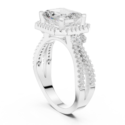 Mixed Shape Lab Grown Diamond Halo Ring