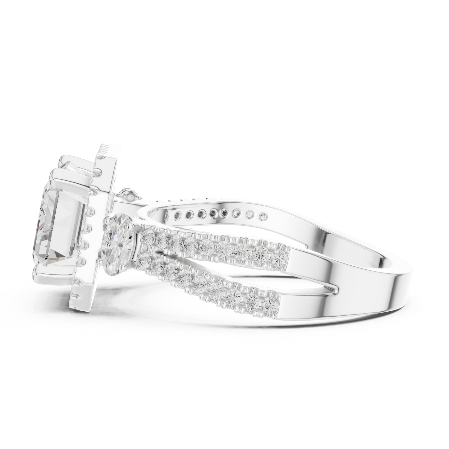 Mixed Shape Lab Grown Diamond Halo Ring