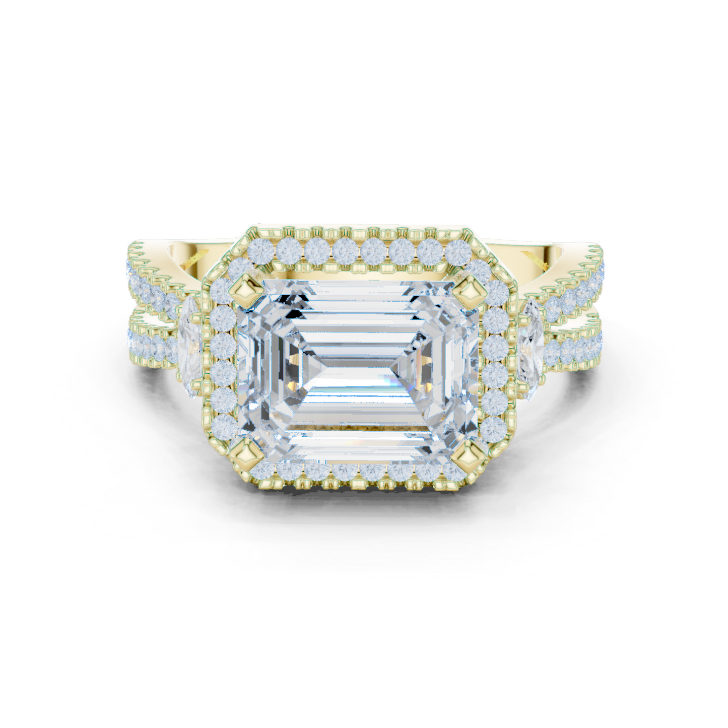 Mixed Shape Lab Grown Diamond Halo Ring