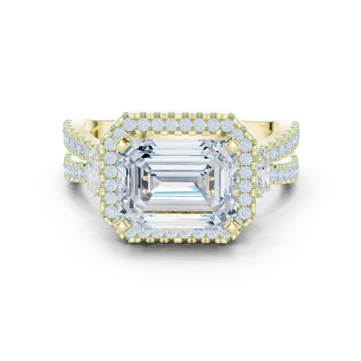 Mixed Shape Lab Grown Diamond Halo Ring