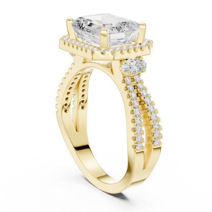 Mixed Shape Lab Grown Diamond Halo Ring