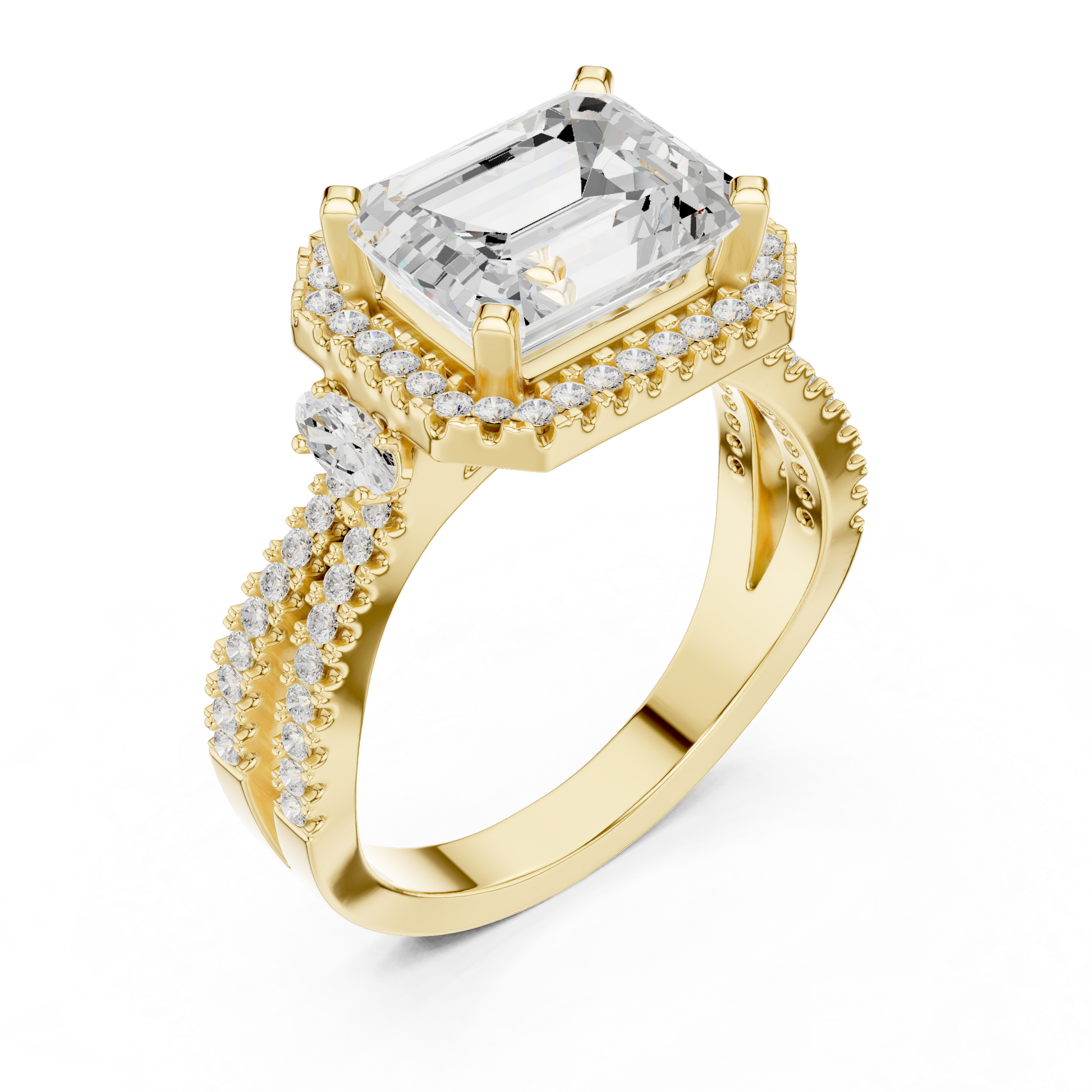 Mixed Shape Lab Grown Diamond Halo Ring