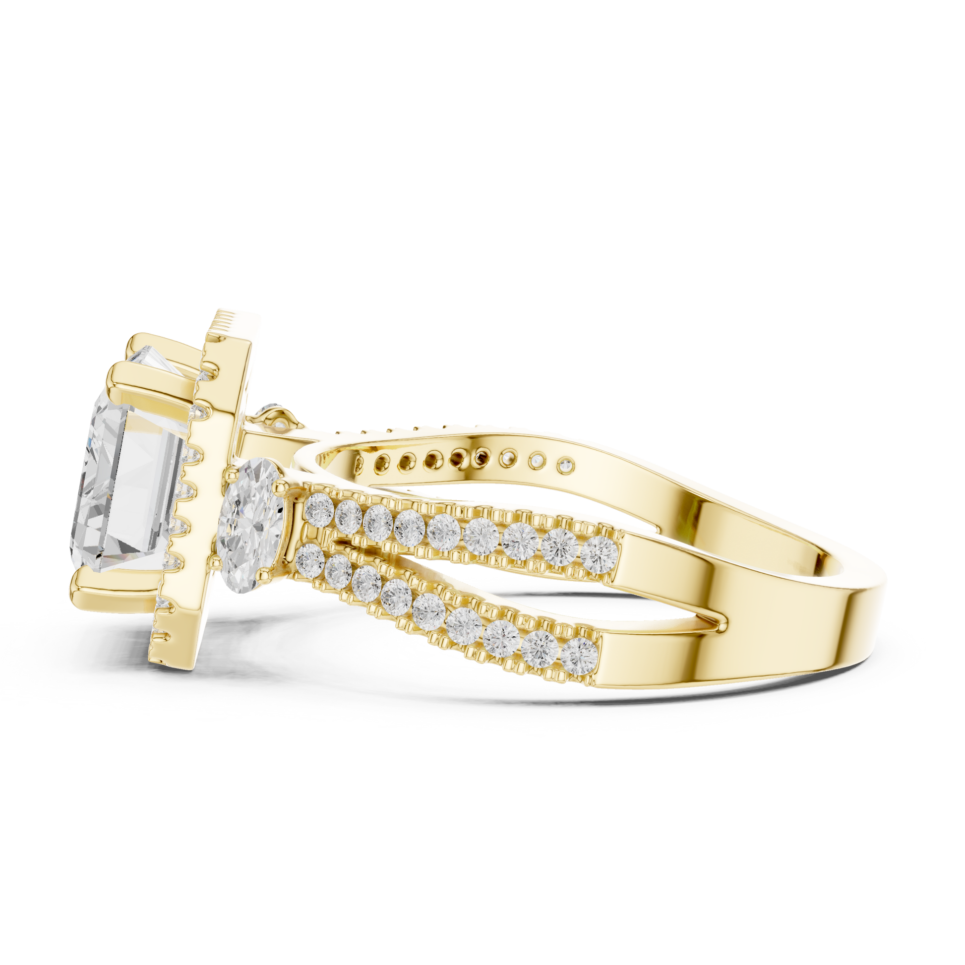 Mixed Shape Lab Grown Diamond Halo Ring