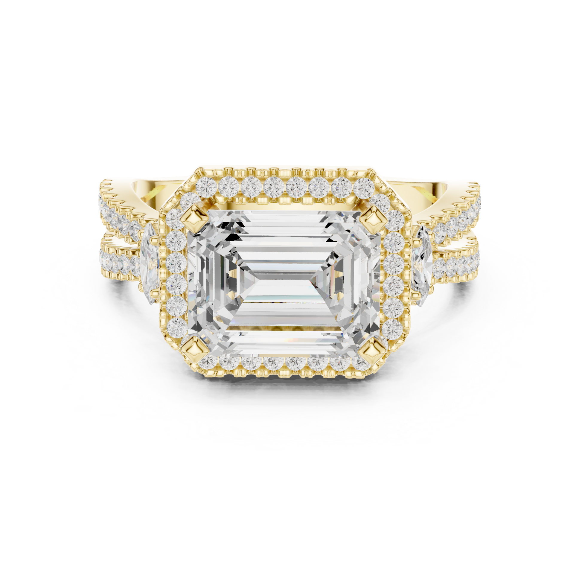 Mixed Shape Lab Grown Diamond Halo Ring