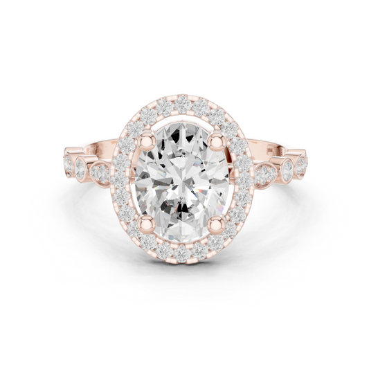 Mixed Shape Lab Grown Diamond Halo Ring