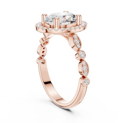 Mixed Shape Lab Grown Diamond Halo Ring