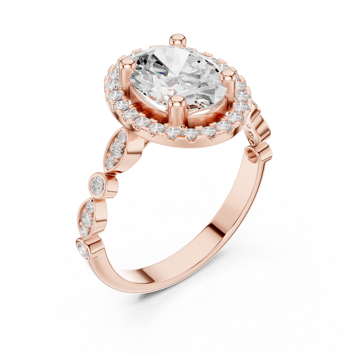 Mixed Shape Lab Grown Diamond Halo Ring