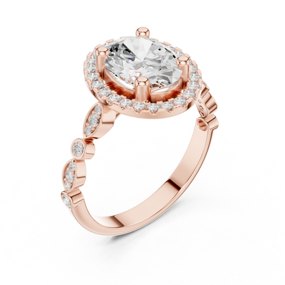 Mixed Shape Lab Grown Diamond Halo Ring