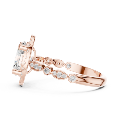 Mixed Shape Lab Grown Diamond Halo Ring