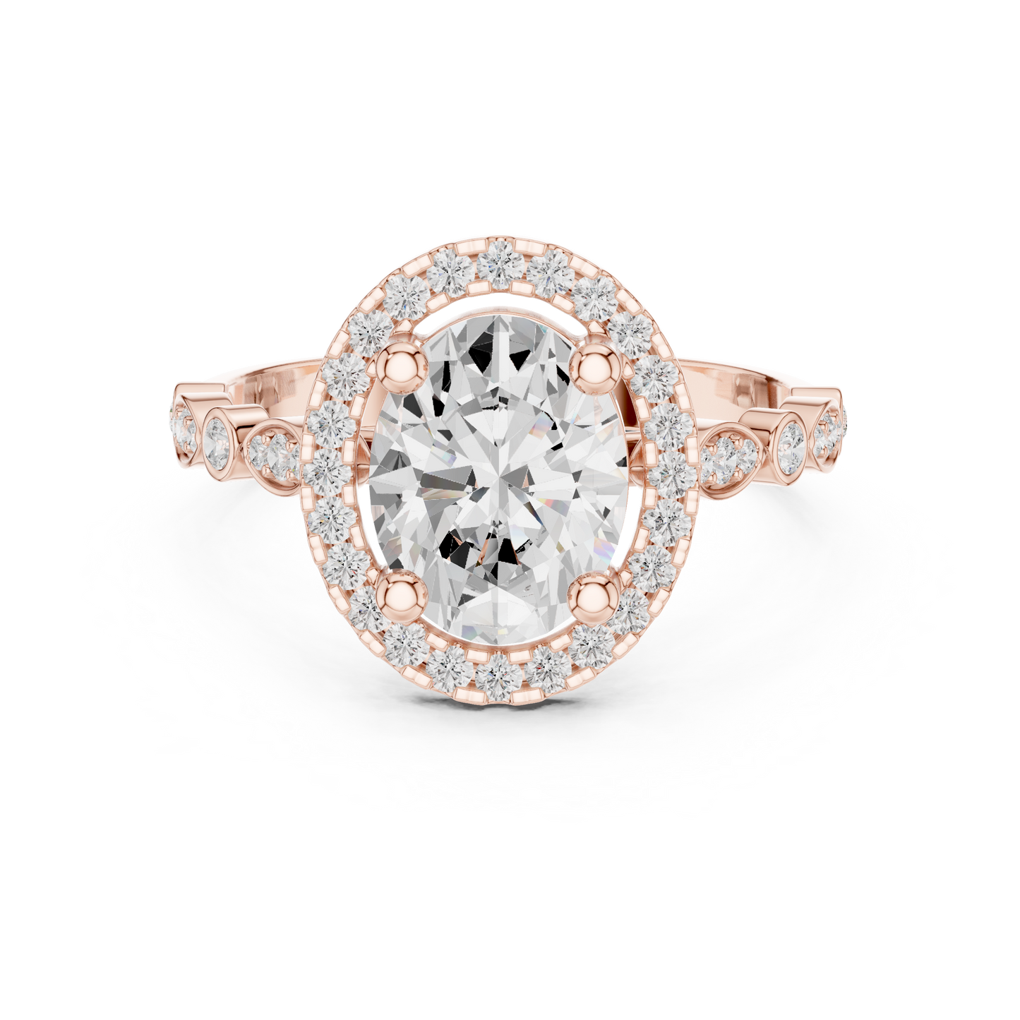 Mixed Shape Lab Grown Diamond Halo Ring