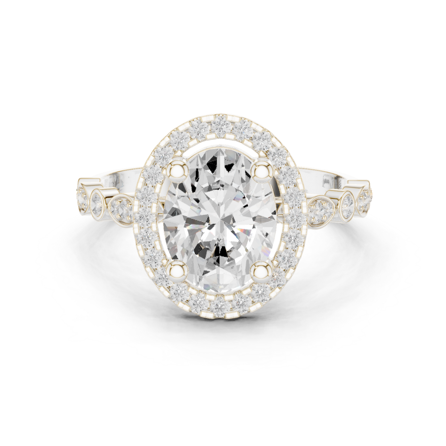 Mixed Shape Lab Grown Diamond Halo Ring