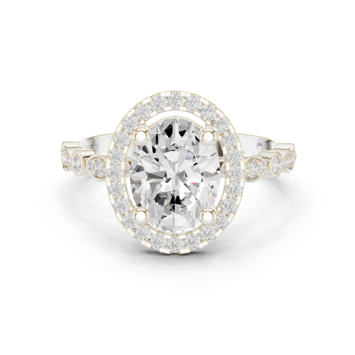 Mixed Shape Lab Grown Diamond Halo Ring