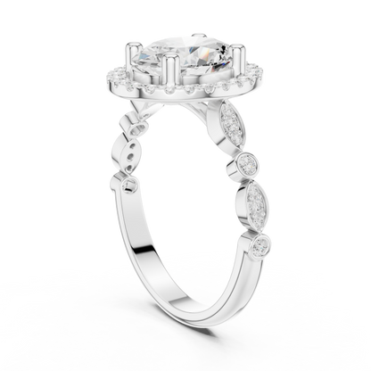 Mixed Shape Lab Grown Diamond Halo Ring