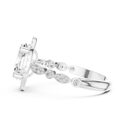 Mixed Shape Lab Grown Diamond Halo Ring