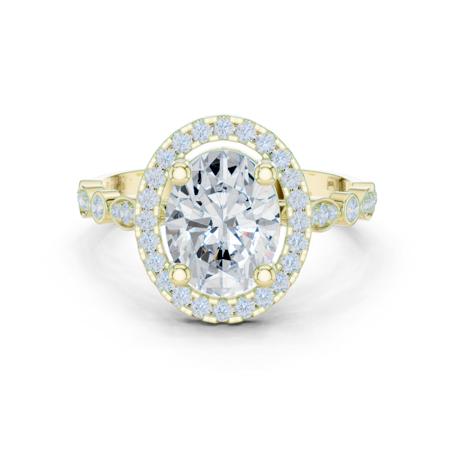 Mixed Shape Lab Grown Diamond Halo Ring
