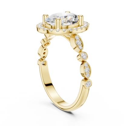 Mixed Shape Lab Grown Diamond Halo Ring