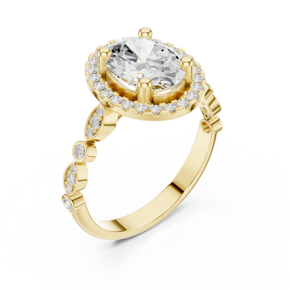 Mixed Shape Lab Grown Diamond Halo Ring