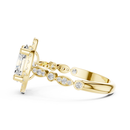 Mixed Shape Lab Grown Diamond Halo Ring