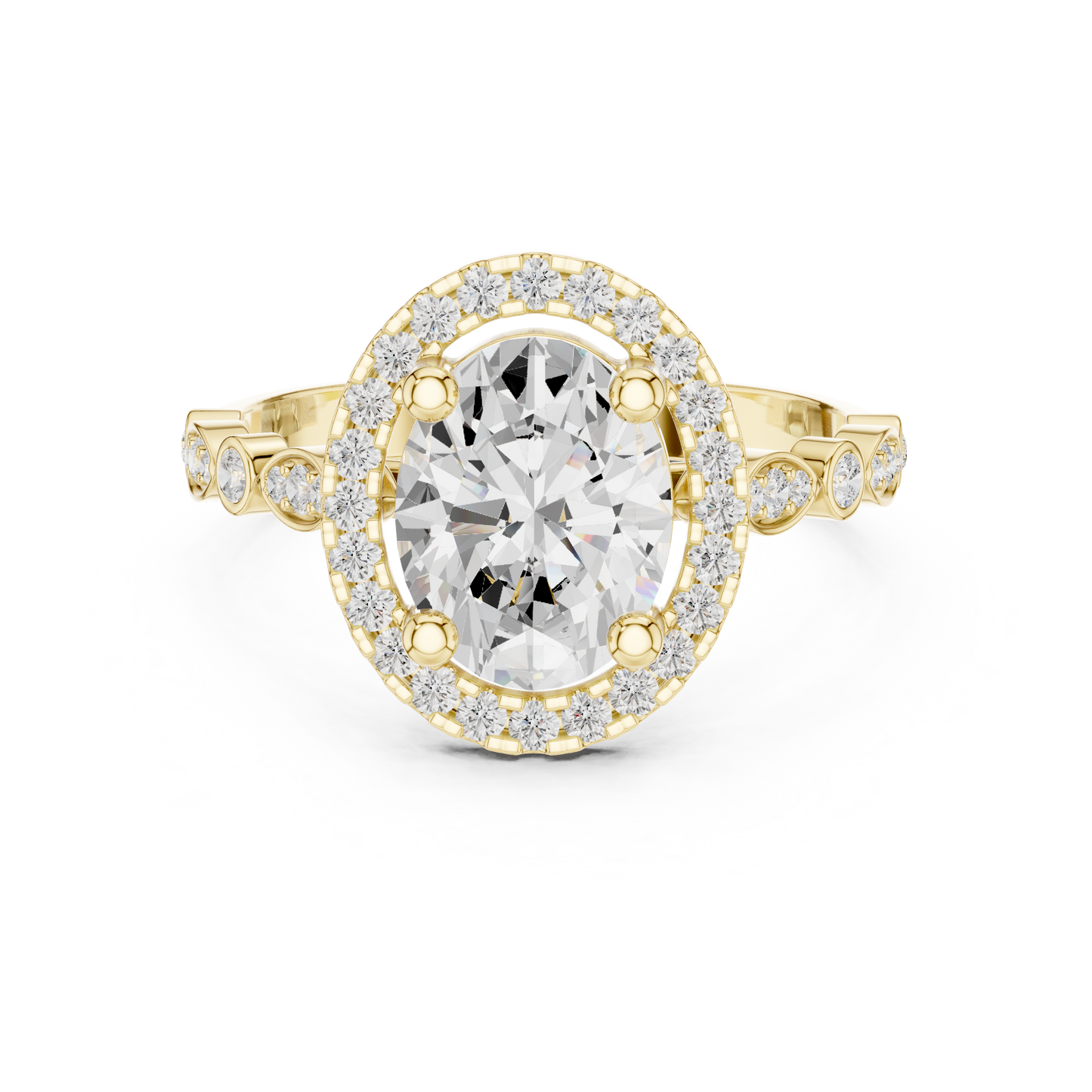 Mixed Shape Lab Grown Diamond Halo Ring