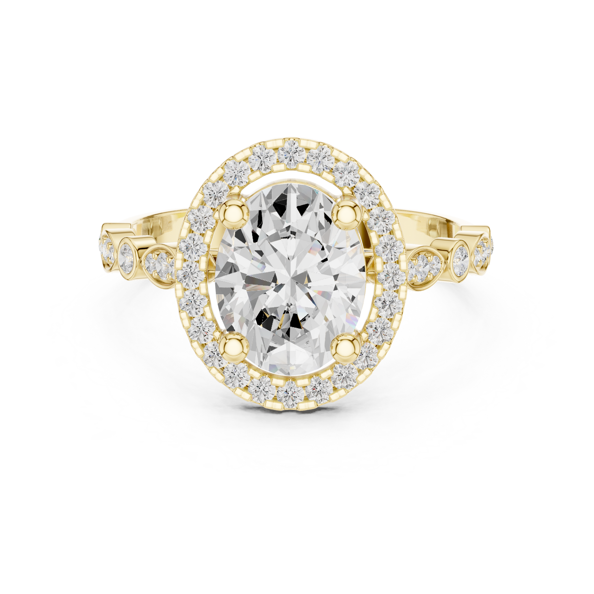 Mixed Shape Lab Grown Diamond Halo Ring