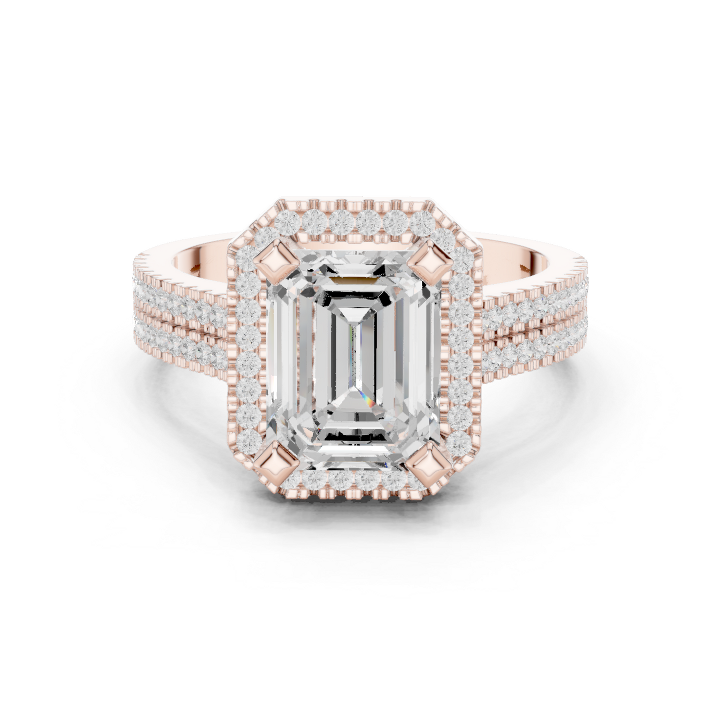 Mixed Shape Lab Grown Diamond Halo Ring