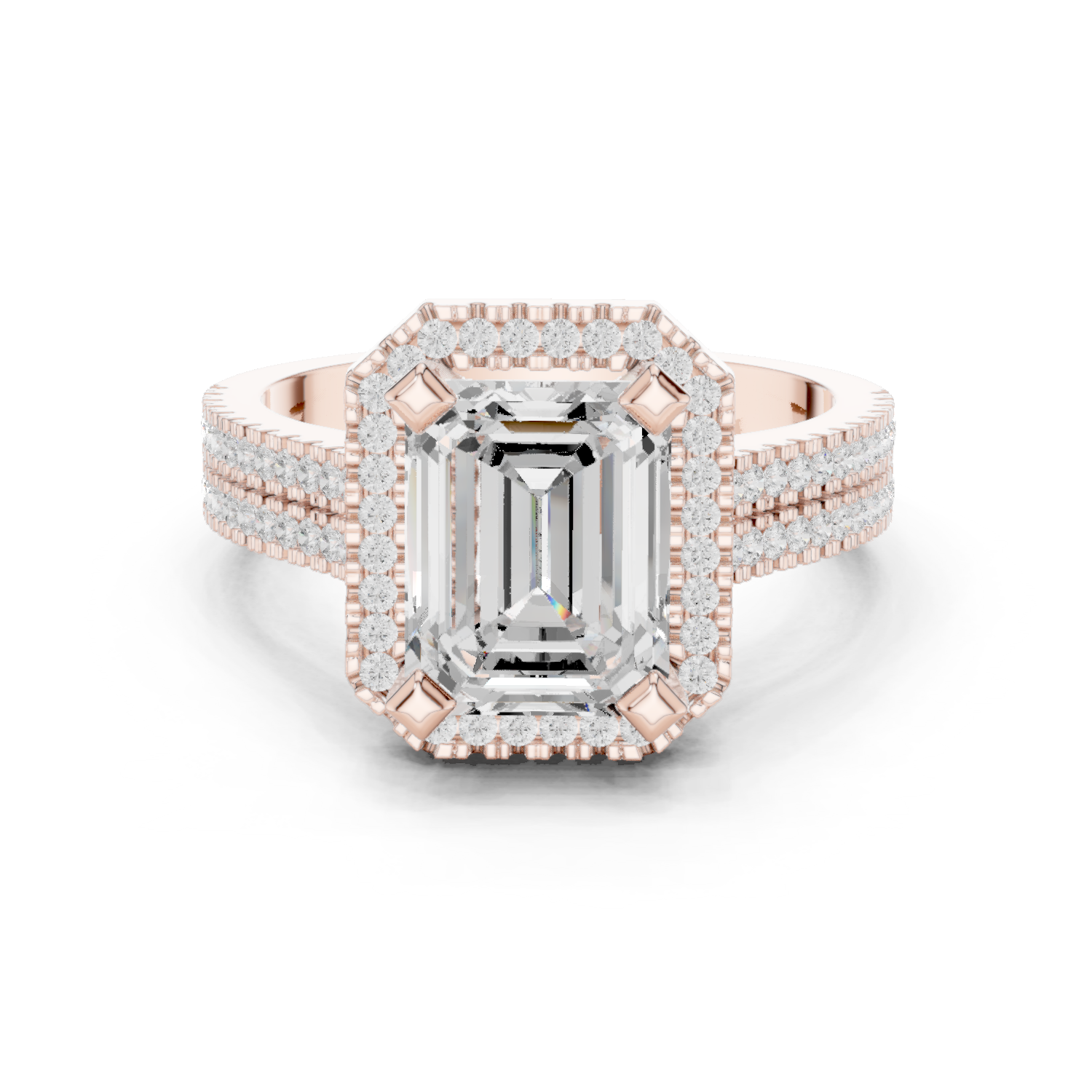 Mixed Shape Lab Grown Diamond Halo Ring