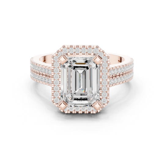 Mixed Shape Lab Grown Diamond Halo Ring