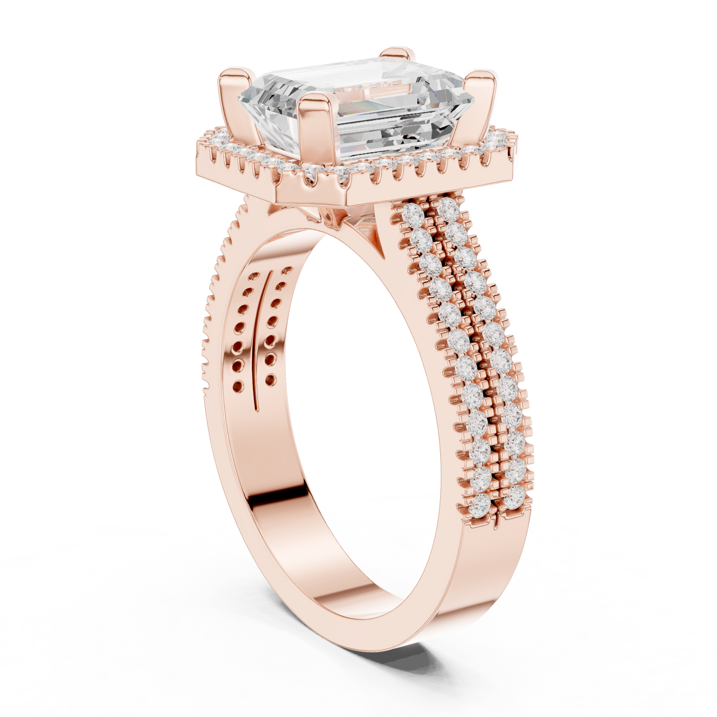 Mixed Shape Lab Grown Diamond Halo Ring