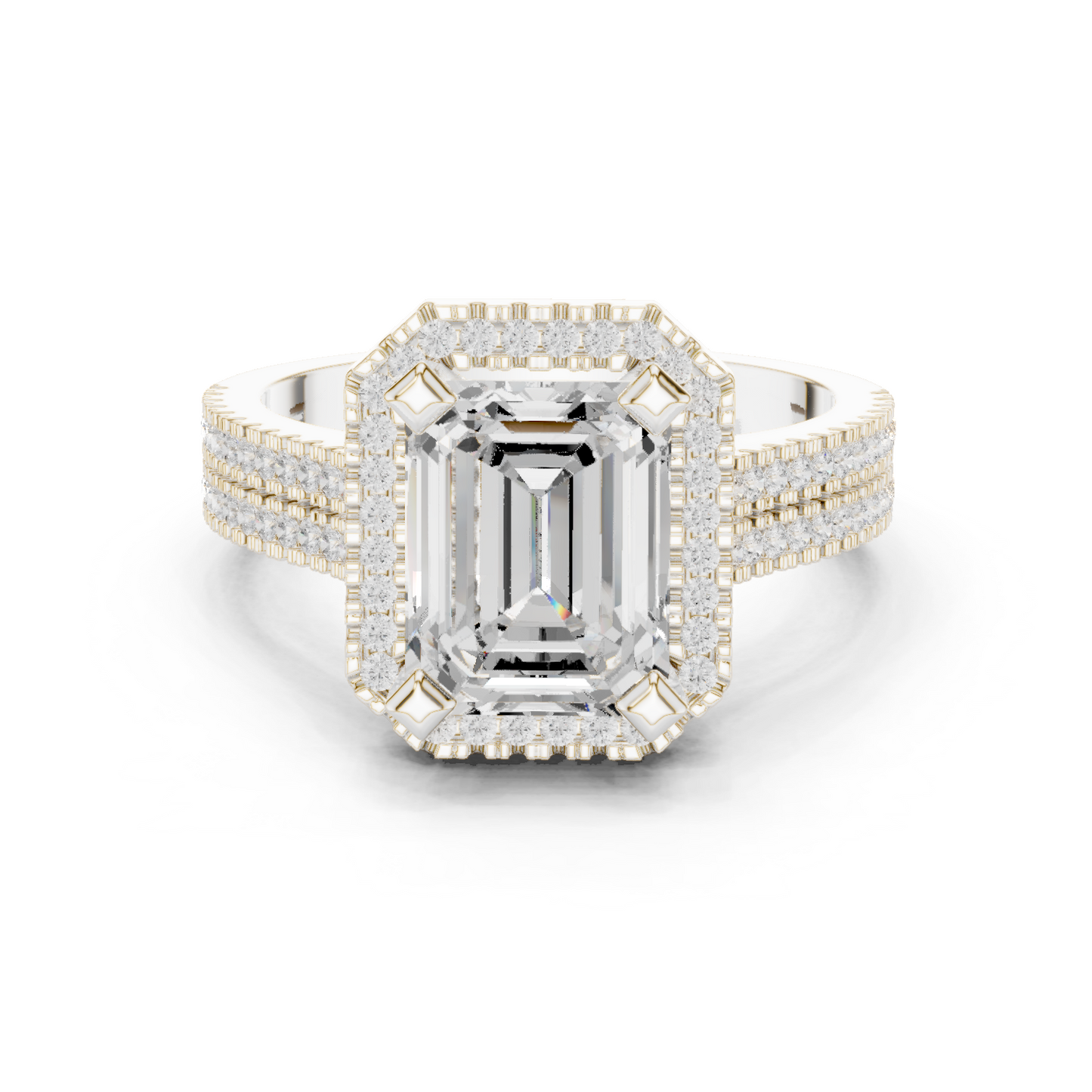 Mixed Shape Lab Grown Diamond Halo Ring