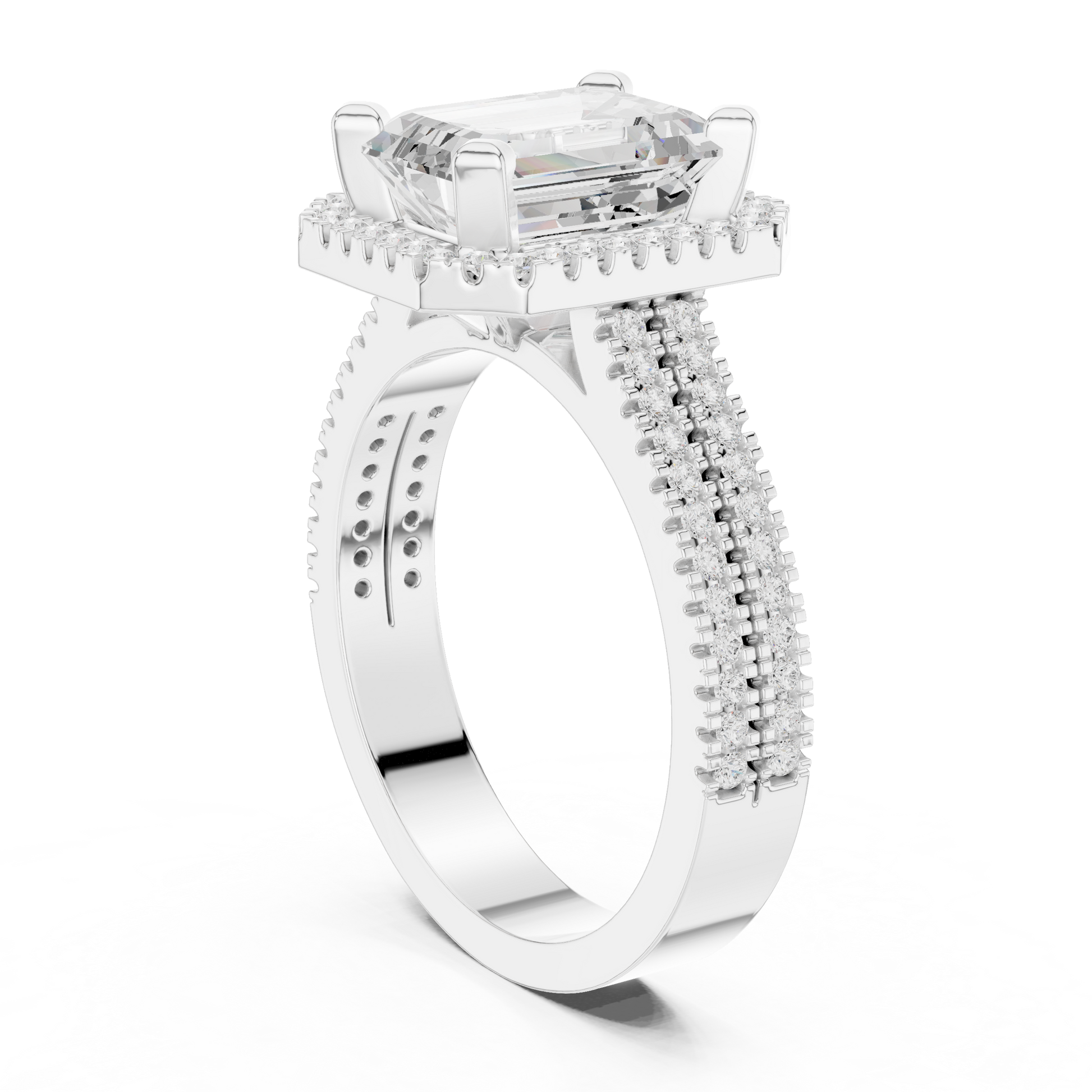 Mixed Shape Lab Grown Diamond Halo Ring