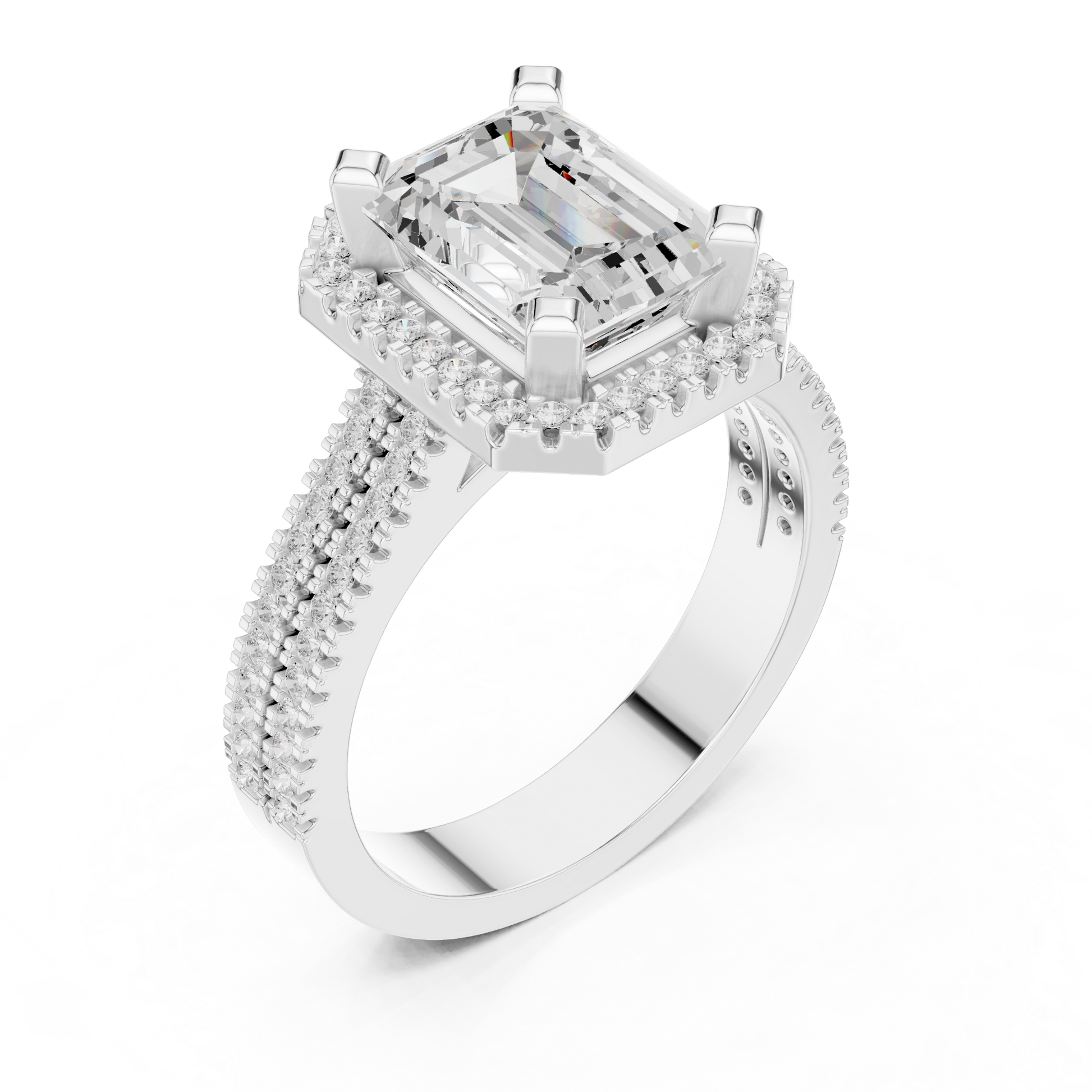 Mixed Shape Lab Grown Diamond Halo Ring