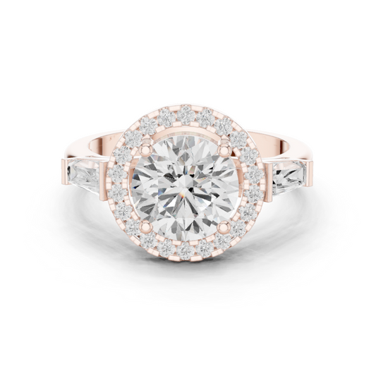 Round Halo Lab Grown Diamond Ring