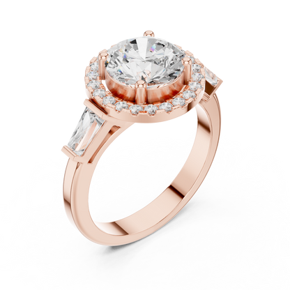 Round Halo Lab Grown Diamond Ring