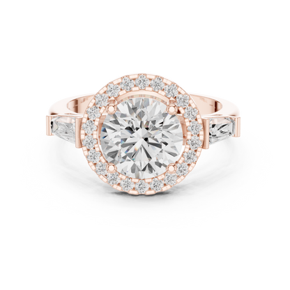 Round Halo Lab Grown Diamond Ring