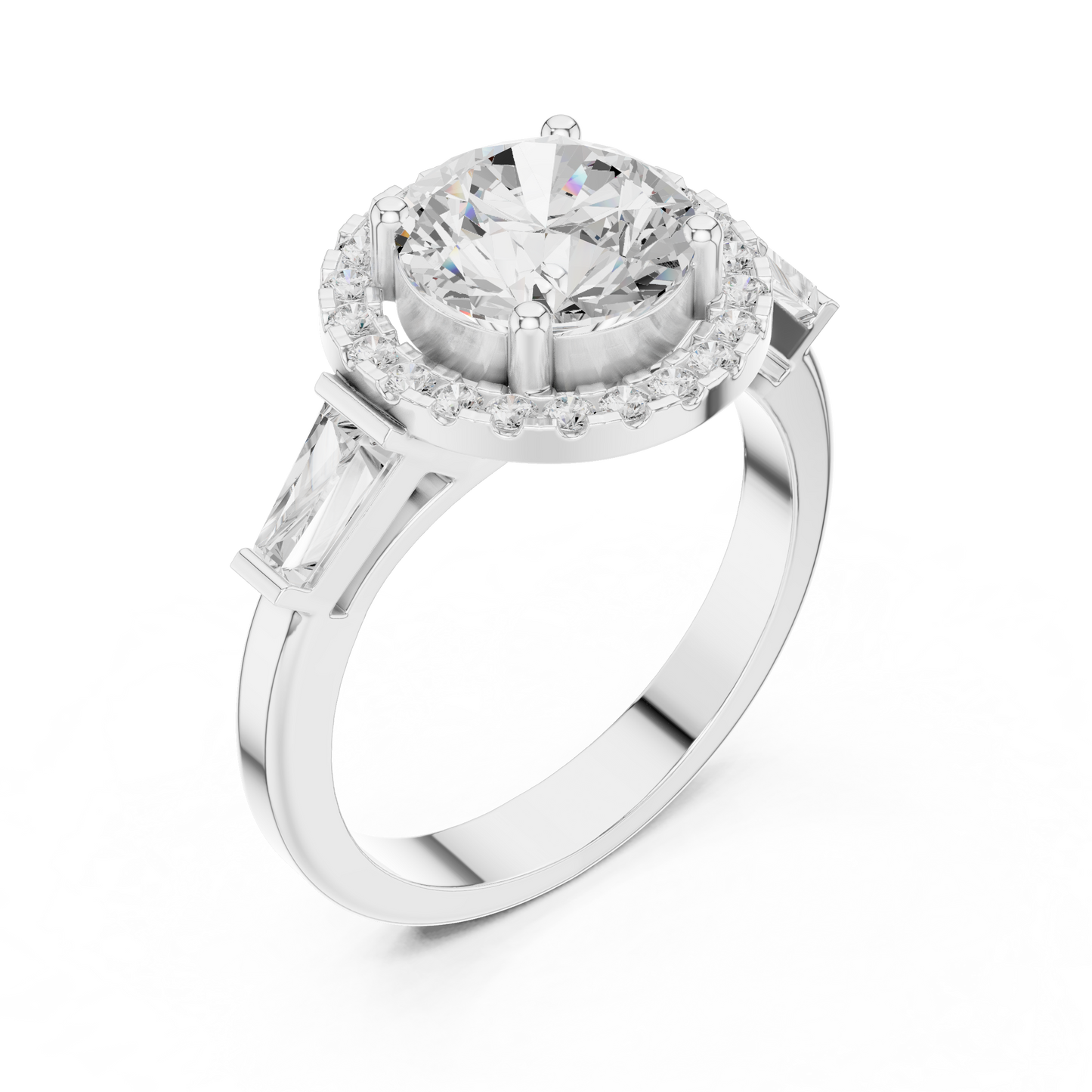 Round Halo Lab Grown Diamond Ring