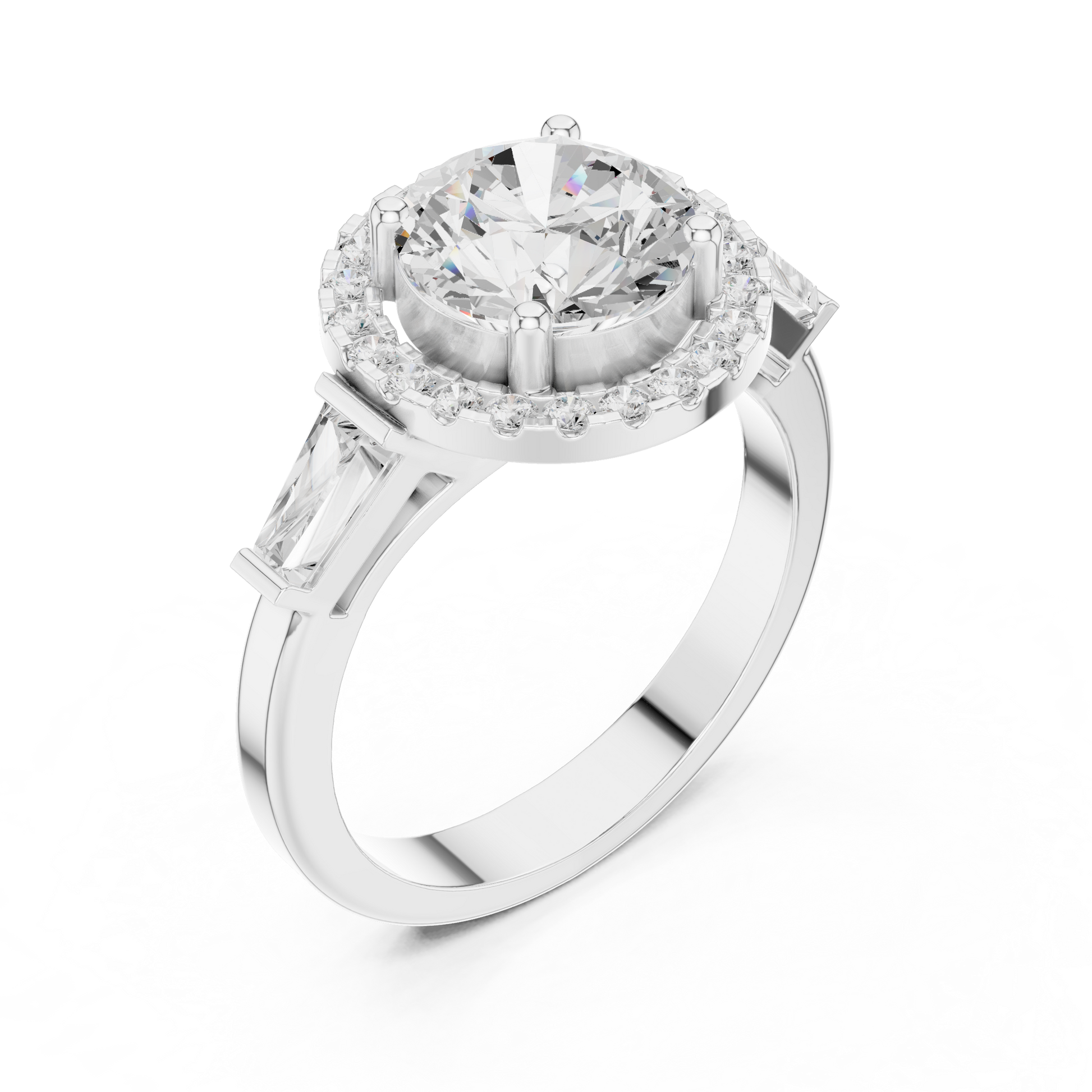 Round Halo Lab Grown Diamond Ring