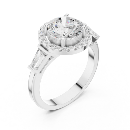 Round Halo Lab Grown Diamond Ring
