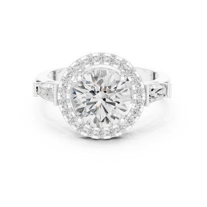 Round Halo Lab Grown Diamond Ring