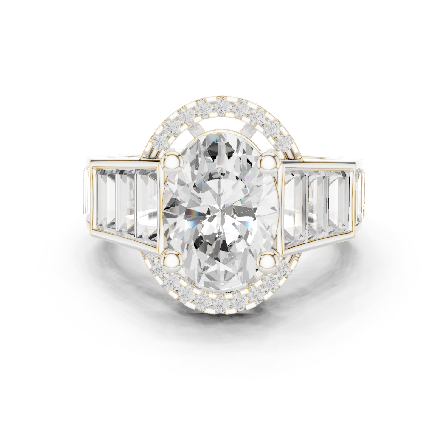 Round Side Stone Lab Grown Diamond Ring