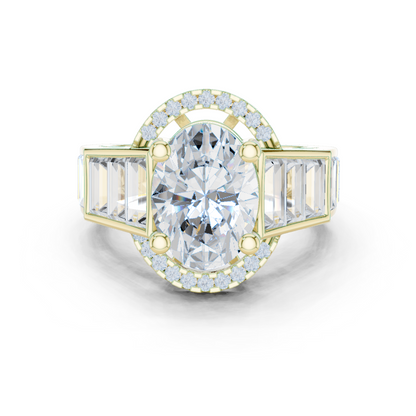 Round Side Stone Lab Grown Diamond Ring
