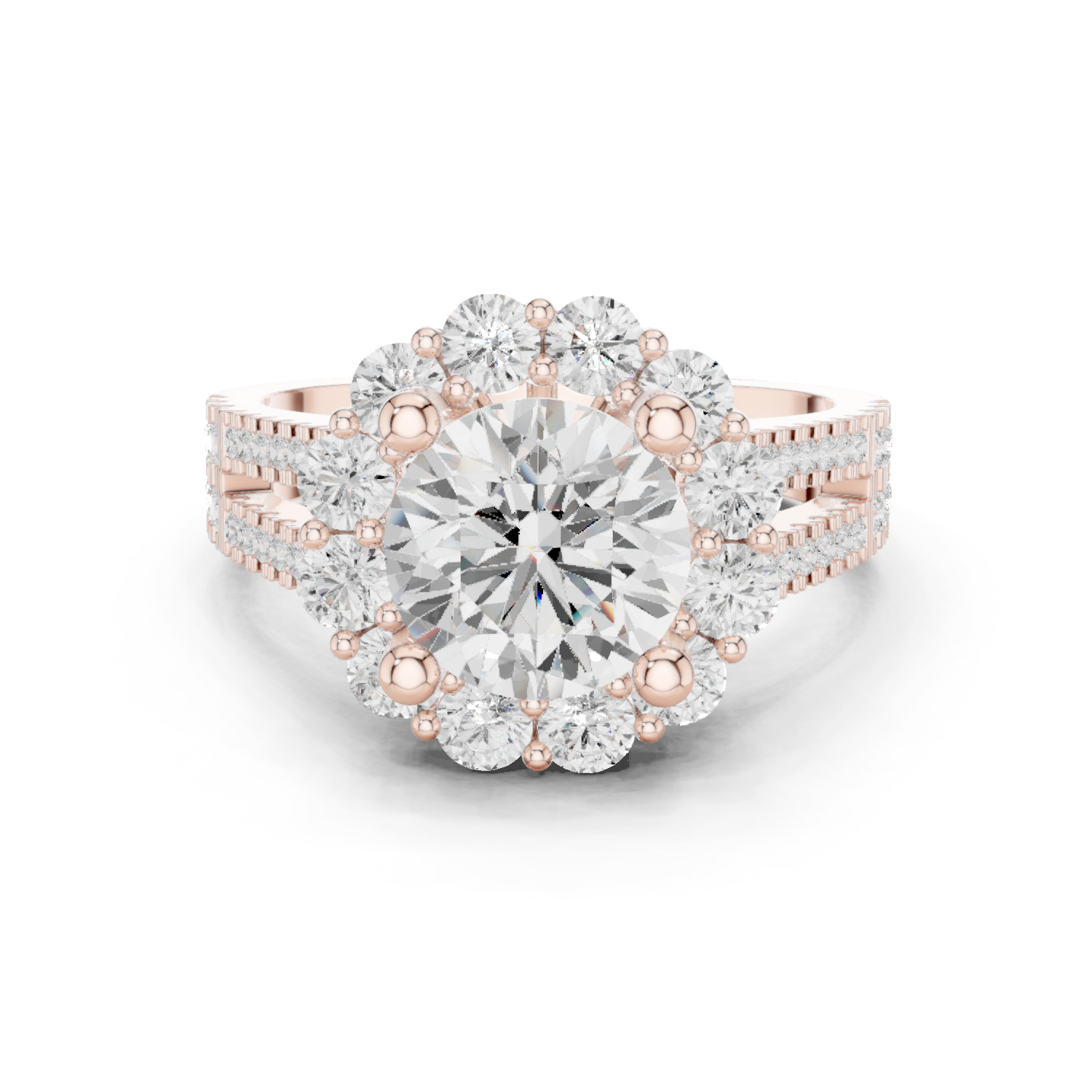 Round Halo Lab Grown Diamond Ring