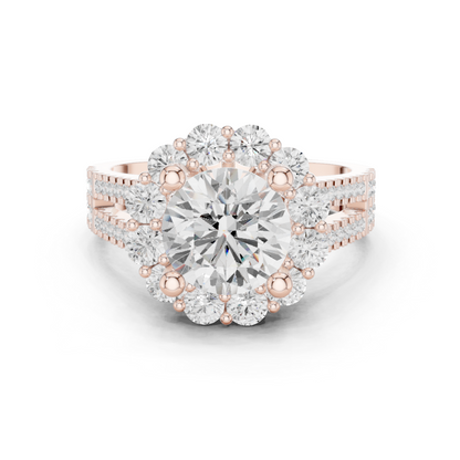 Round Halo Lab Grown Diamond Ring