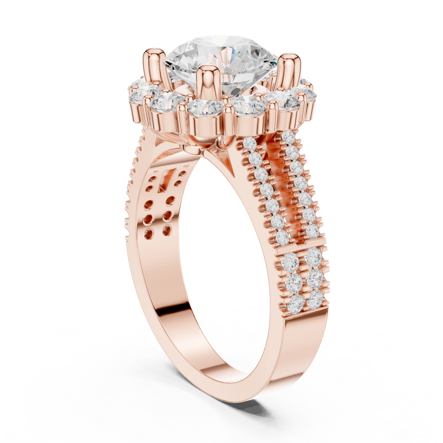 Round Halo Lab Grown Diamond Ring